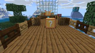 Screenshot of the Minecraft Bedrock Marketplace product Lucky Block Winter Island created by Waypoint Studios.