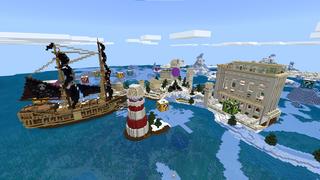 Screenshot of the Minecraft Bedrock Marketplace product Lucky Block Winter Island created by Waypoint Studios.
