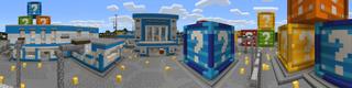 Panorama of the Minecraft Bedrock Marketplace product Lucky Blocks created by Waypoint Studios.