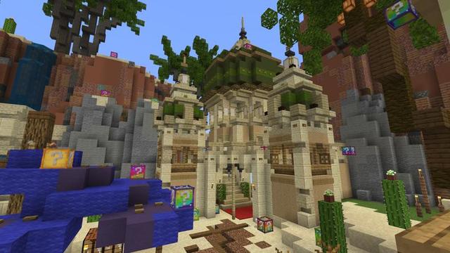 Screenshot of the Minecraft Bedrock Marketplace product Lucky Skyblock Desert Valley created by Waypoint Studios.