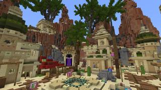 Screenshot of the Minecraft Bedrock Marketplace product Lucky Skyblock Vale do Deserto created by Waypoint Studios.