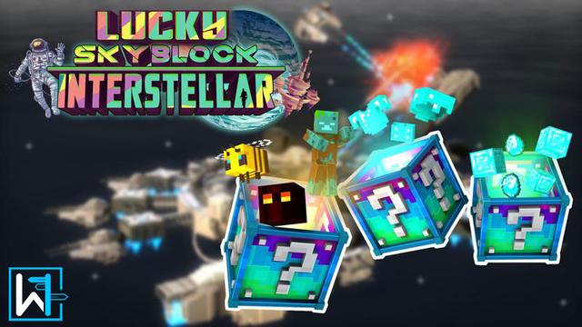 Thumbnail of the Minecraft Bedrock Marketplace product Lucky Skyblock Interstellar created by Waypoint Studios.