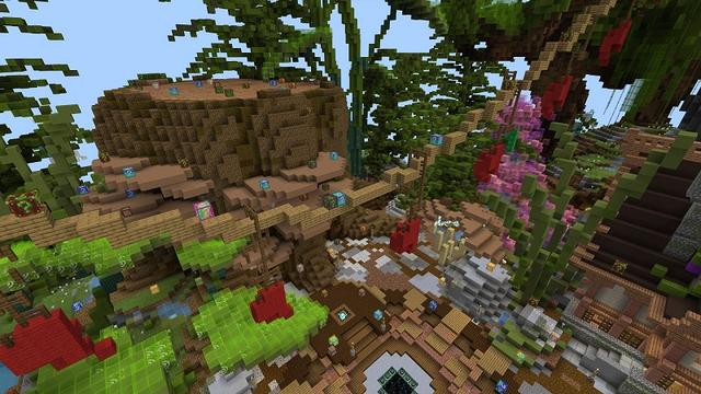 Screenshot of the Minecraft Bedrock Marketplace product Lucky Skyblock Isekai Forest created by Waypoint Studios.