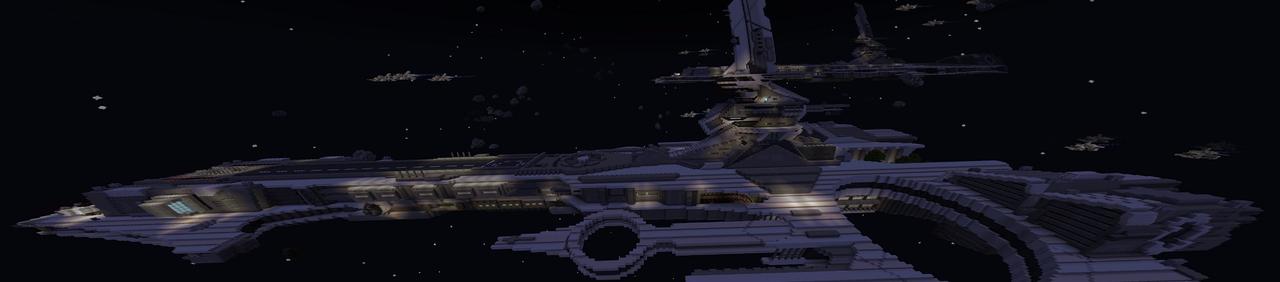 Panorama of the Minecraft Bedrock Marketplace product Lucky Skyblock Spaceship created by Waypoint Studios.