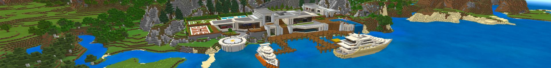 Panorama of the Minecraft Bedrock Marketplace product Luxury Mansion created by Waypoint Studios.