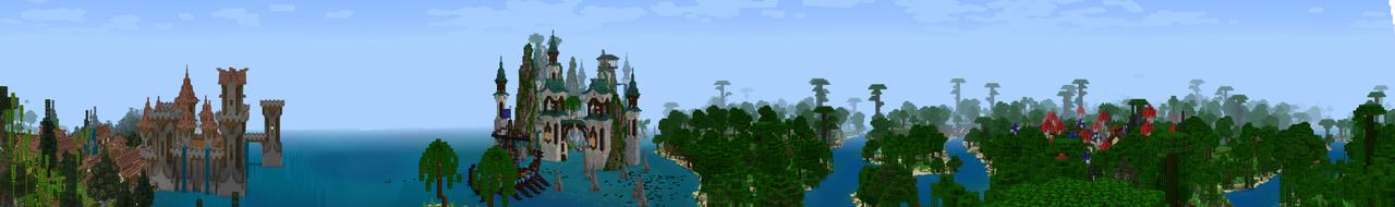 Panorama of the Minecraft Bedrock Marketplace product Magic Kingdoms created by Waypoint Studios.