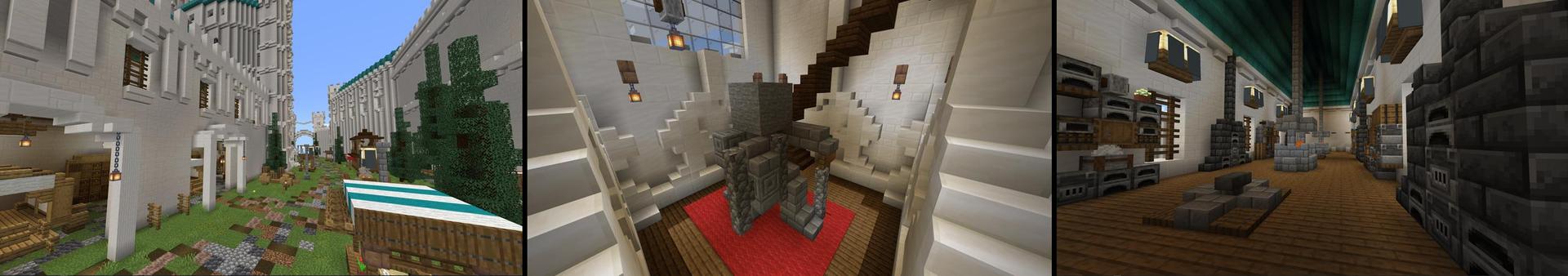 Panorama of the Minecraft Bedrock Marketplace product Medieval Castle of Radena created by Waypoint Studios.