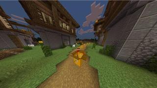Screenshot of the Minecraft Bedrock Marketplace product Medieval Lucky Block Race created by Waypoint Studios.