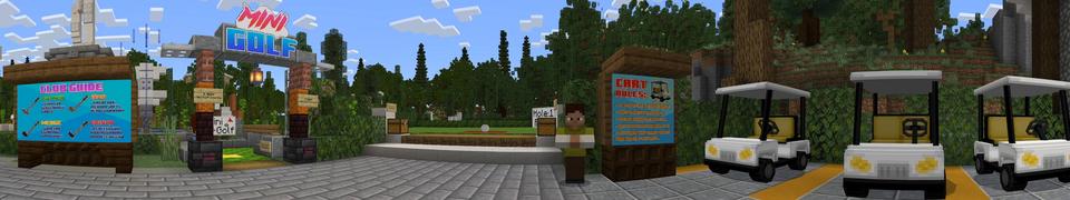 Panorama of the Minecraft Bedrock Marketplace product Mega Golf Mansion created by Waypoint Studios.