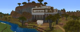 Panorama of the Minecraft Bedrock Marketplace product Millionaire Mountain Mansion created by Waypoint Studios.