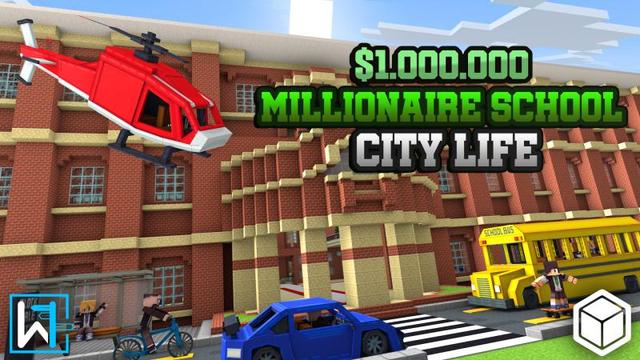 Thumbnail of the Minecraft Bedrock Marketplace product Millionaire School City Life created by Waypoint Studios.
