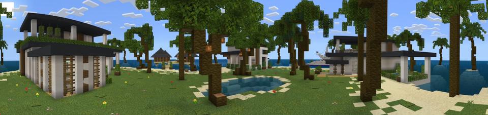 Panorama of the Minecraft Bedrock Marketplace product Millionaire Summer Islands created by Waypoint Studios.