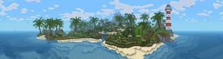 Panorama of the Minecraft Bedrock Marketplace product Mini Golf Island created by Waypoint Studios.