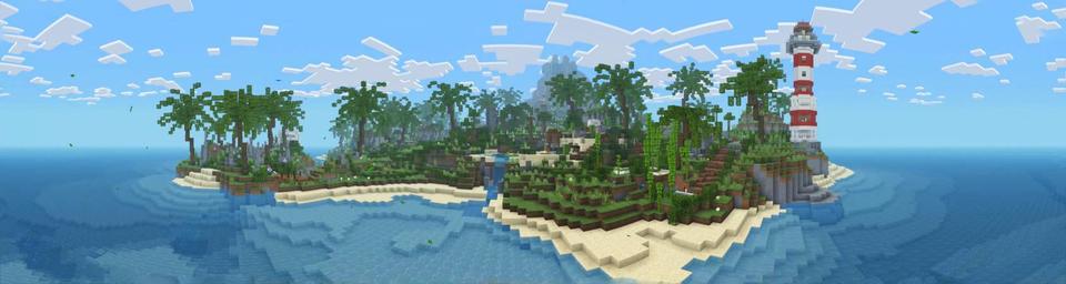 Panorama of the Minecraft Bedrock Marketplace product Mini Golf Island created by Waypoint Studios.