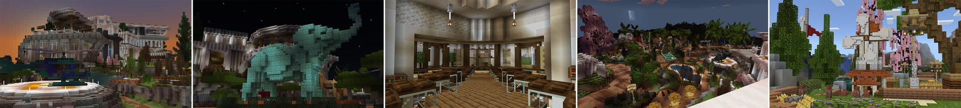 Panorama of the Minecraft Bedrock Marketplace product Modern Billionaire Mansion created by Waypoint Studios.