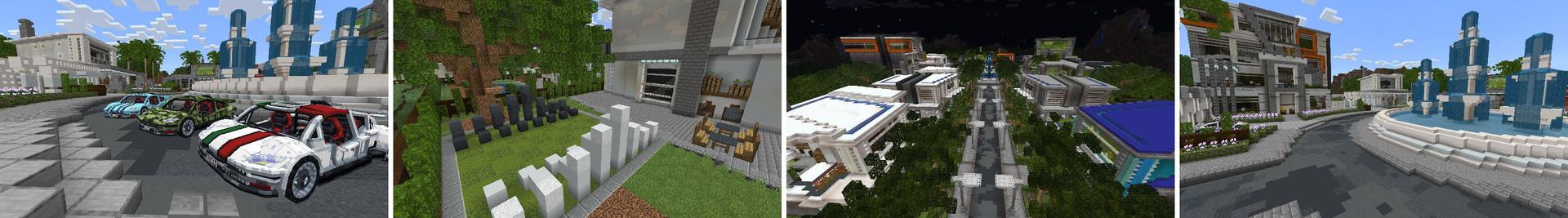 Panorama of the Minecraft Bedrock Marketplace product Modern Mansions created by Waypoint Studios.