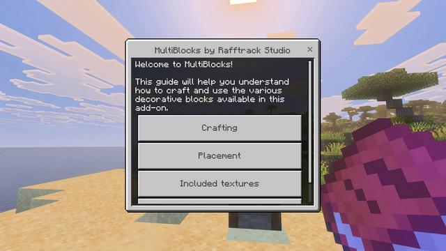Screenshot of the Minecraft Bedrock Marketplace product MultiBlocks created by Waypoint Studios.