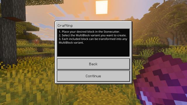 Screenshot of the Minecraft Bedrock Marketplace product MultiBlocks created by Waypoint Studios.