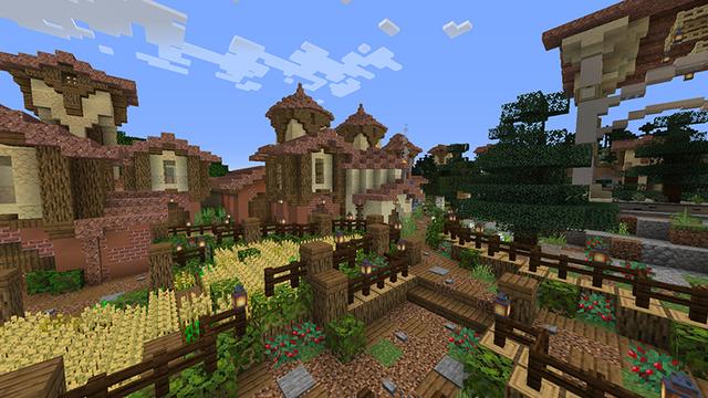Screenshot of the Minecraft Bedrock Marketplace product Mystery Village created by Waypoint Studios.