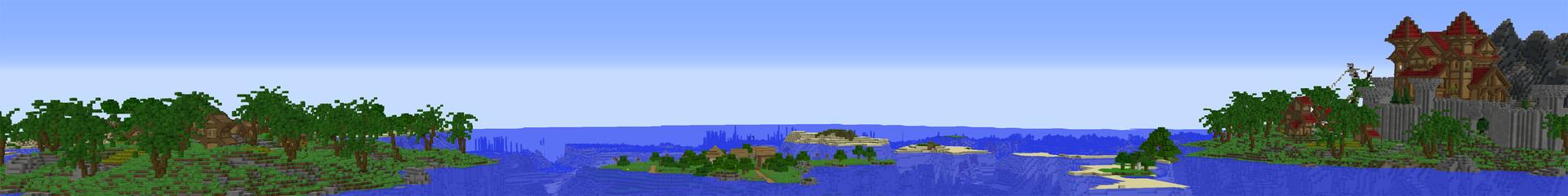 Panorama of the Minecraft Bedrock Marketplace product Noob vs Pro Town created by Waypoint Studios.