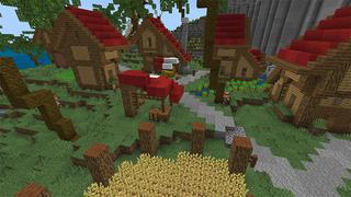 Screenshot of the Minecraft Bedrock Marketplace product Noob vs Pro Town created by Waypoint Studios.