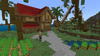 Screenshot of the Minecraft Bedrock Marketplace product Noob vs Pro Town created by Waypoint Studios.