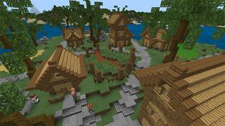 Screenshot of the Minecraft Bedrock Marketplace product Noob vs Pro Town created by Waypoint Studios.