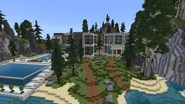 Screenshot of the Minecraft Bedrock Marketplace product Party Mansion created by Waypoint Studios.