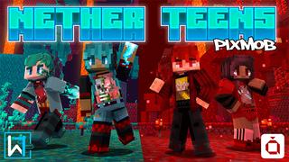Thumbnail of the Minecraft Bedrock Marketplace product Pixmob Nether Teens created by Waypoint Studios.
