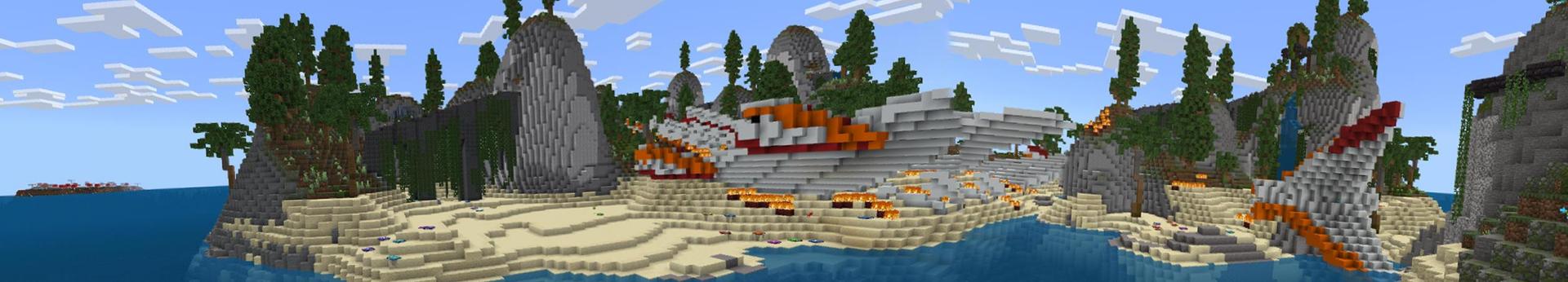 Panorama of the Minecraft Bedrock Marketplace product Plane Crash created by Waypoint Studios.