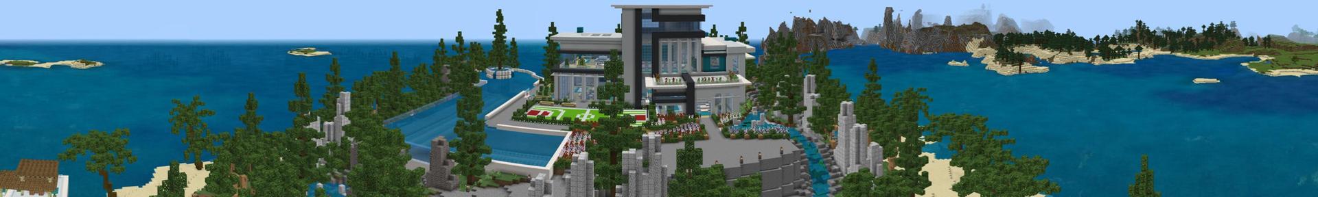 Panorama of the Minecraft Bedrock Marketplace product Private Millionaire Mansion created by Waypoint Studios.