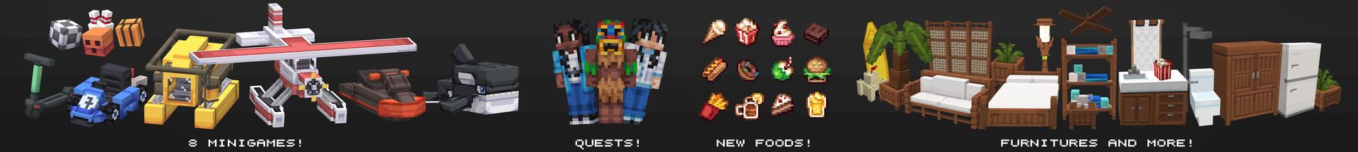 Panorama of the Minecraft Bedrock Marketplace product Resort+ created by Waypoint Studios.