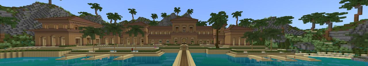 Panorama of the Minecraft Bedrock Marketplace product Resort created by Waypoint Studios.