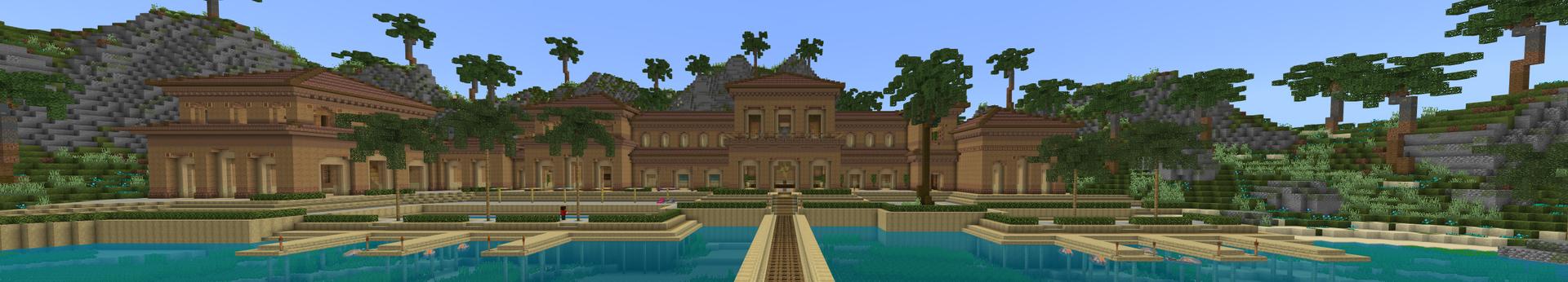 Panorama of the Minecraft Bedrock Marketplace product Resort created by Waypoint Studios.