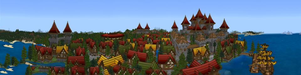 Panorama of the Minecraft Bedrock Marketplace product Scarlet Kingdom created by Waypoint Studios.