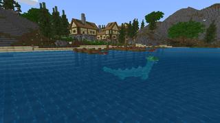 Screenshot of the Minecraft Bedrock Marketplace product Scary Lake Monster created by Waypoint Studios.