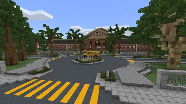 Screenshot of the Minecraft Bedrock Marketplace product School City created by Waypoint Studios.