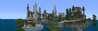Panorama of the Minecraft Bedrock Marketplace product Sci-Fi Lucky Block created by Waypoint Studios.