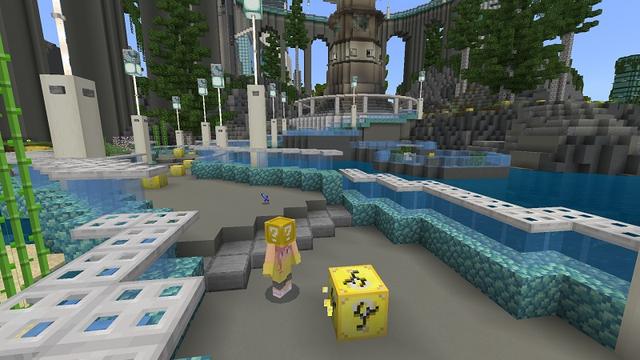 Screenshot of the Minecraft Bedrock Marketplace product Sci-Fi Lucky Block created by Waypoint Studios.