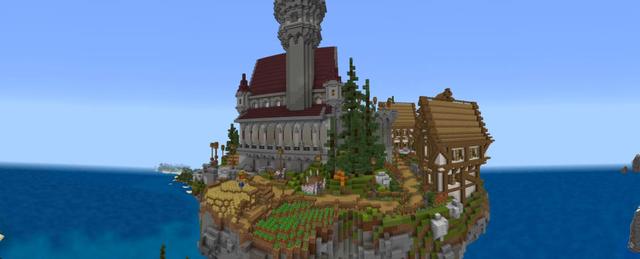 Panorama of the Minecraft Bedrock Marketplace product Sky Fortress created by Waypoint Studios.