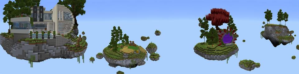 Panorama of the Minecraft Bedrock Marketplace product Skyblock Lazy Mansion created by Waypoint Studios.
