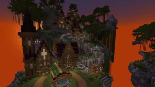 Screenshot of the Minecraft Bedrock Marketplace product Skyblock Skye Town created by Waypoint Studios.
