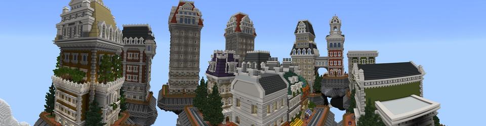 Panorama of the Minecraft Bedrock Marketplace product Skyblock Skyrise created by Waypoint Studios.