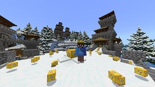 Screenshot of the Minecraft Bedrock Marketplace product Snowy Lucky Blocks created by Waypoint Studios.