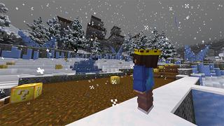 Screenshot of the Minecraft Bedrock Marketplace product Snowy Lucky Blocks created by Waypoint Studios.
