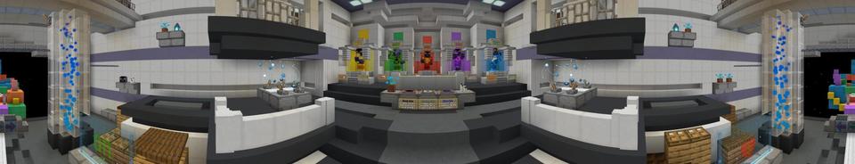 Panorama of the Minecraft Bedrock Marketplace product Space Battles PvP created by Waypoint Studios.