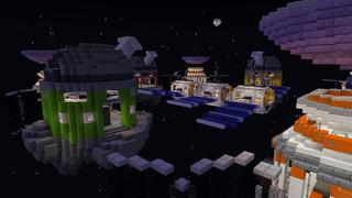 Screenshot of the Minecraft Bedrock Marketplace product Space Bed Wars created by Waypoint Studios.