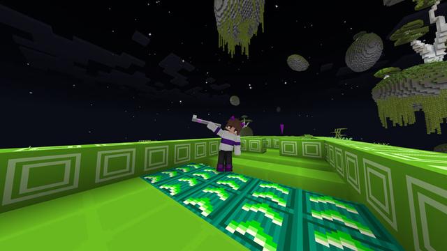 Screenshot of the Minecraft Bedrock Marketplace product Space Mini-Golf created by Waypoint Studios.