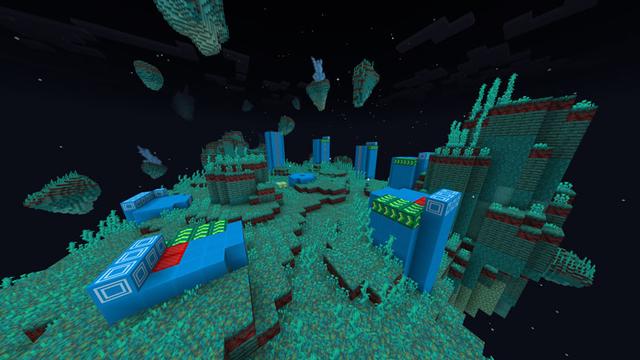 Screenshot of the Minecraft Bedrock Marketplace product Space Mini-Golf created by Waypoint Studios.