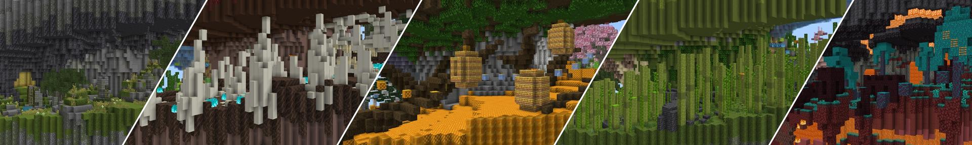 Panorama of the Minecraft Bedrock Marketplace product Spiral Parkour created by Waypoint Studios.